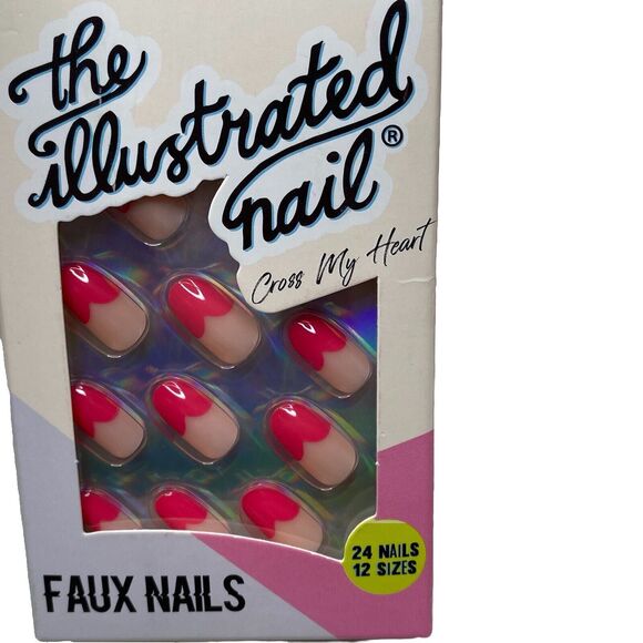 The illustrated Nail Cross My Heart Faux Nails Brand New In Box - Picture 3 of 6